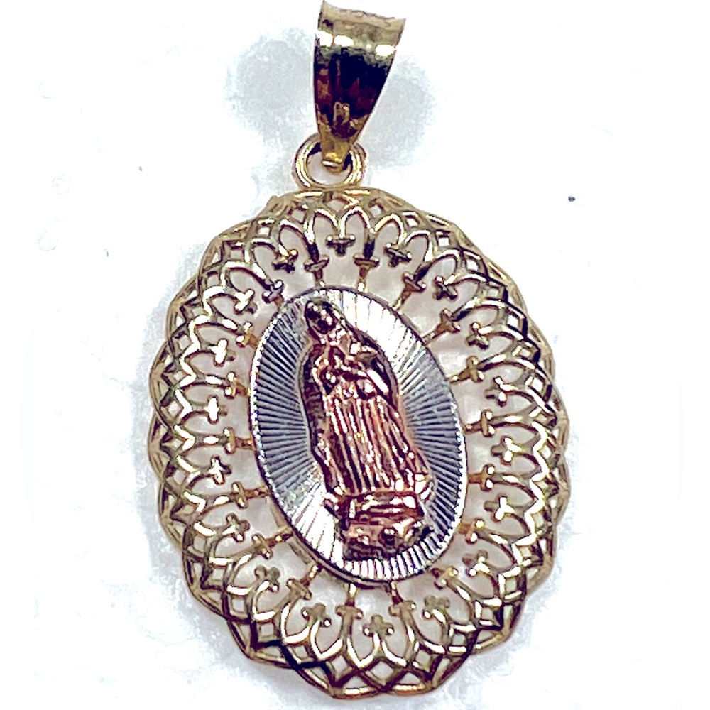 NWOT 10K MARIA ROSEGOLD SILVER GOLD PENDANT - Picture 4 of 8